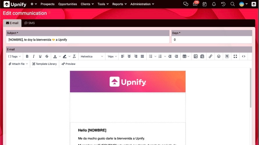 UPNIFY CRM Screenshot