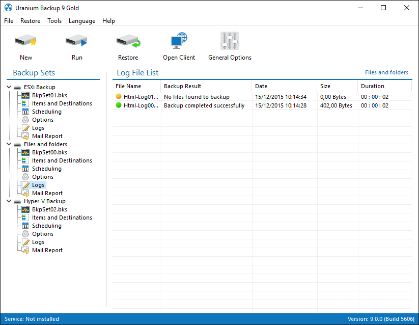 Uranium Backup Screenshot