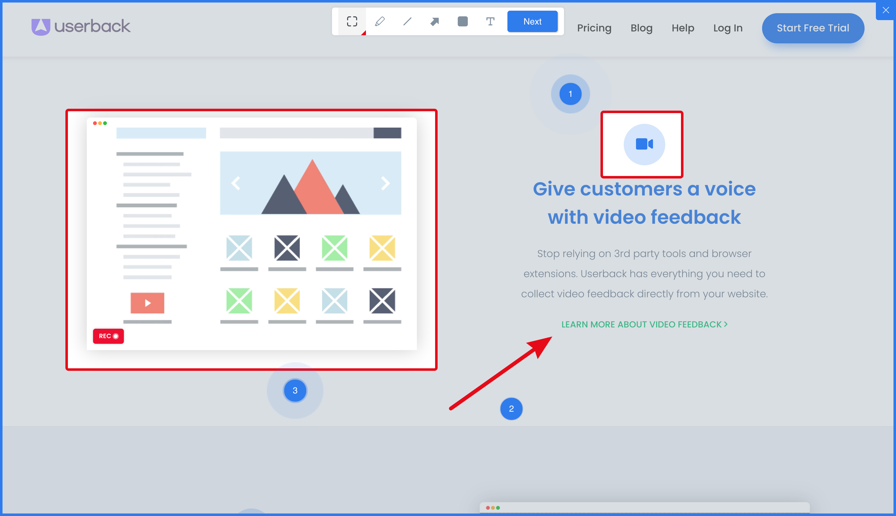Userback Screenshot