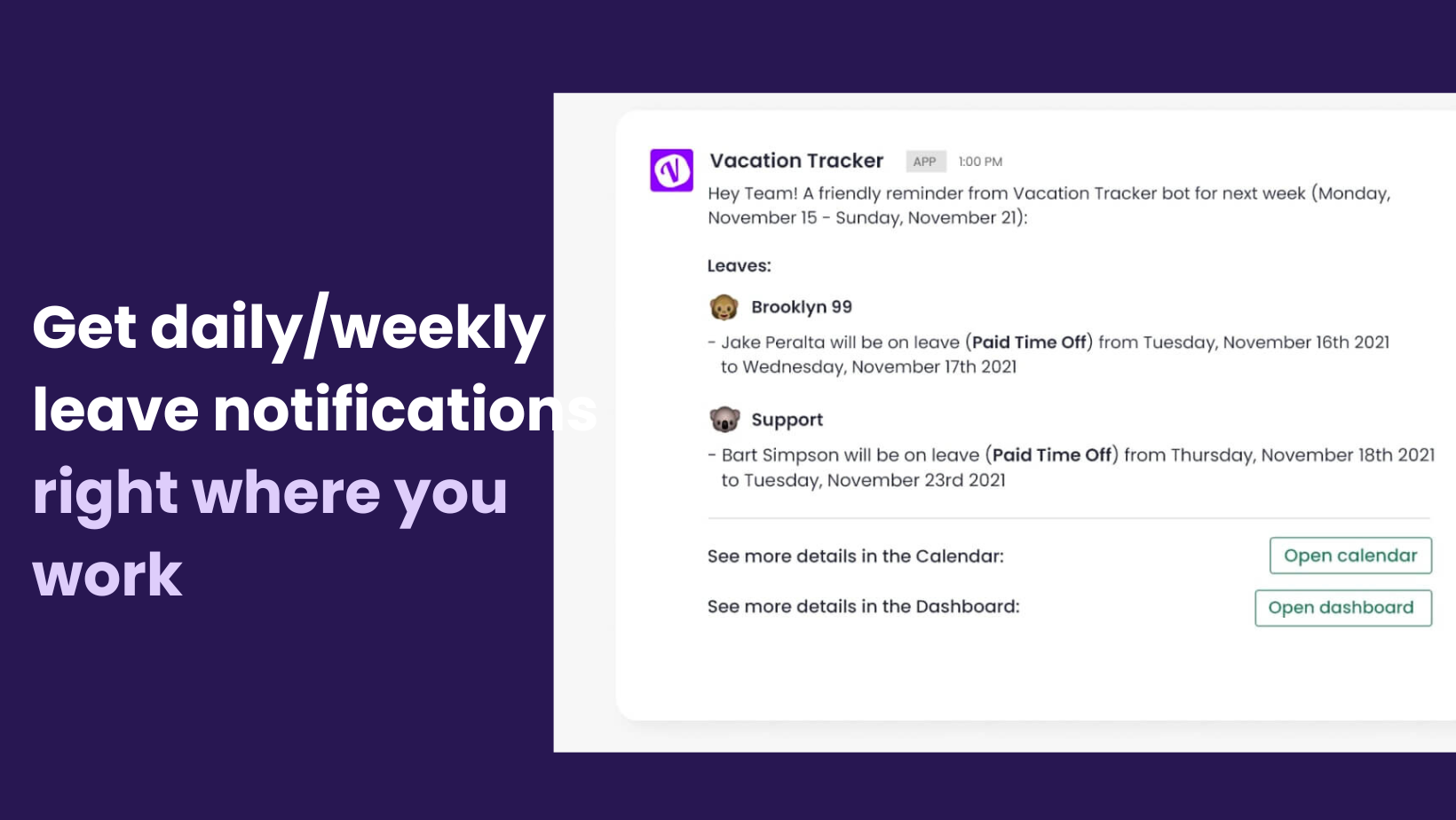 Vacation Tracker screenshot & Video
