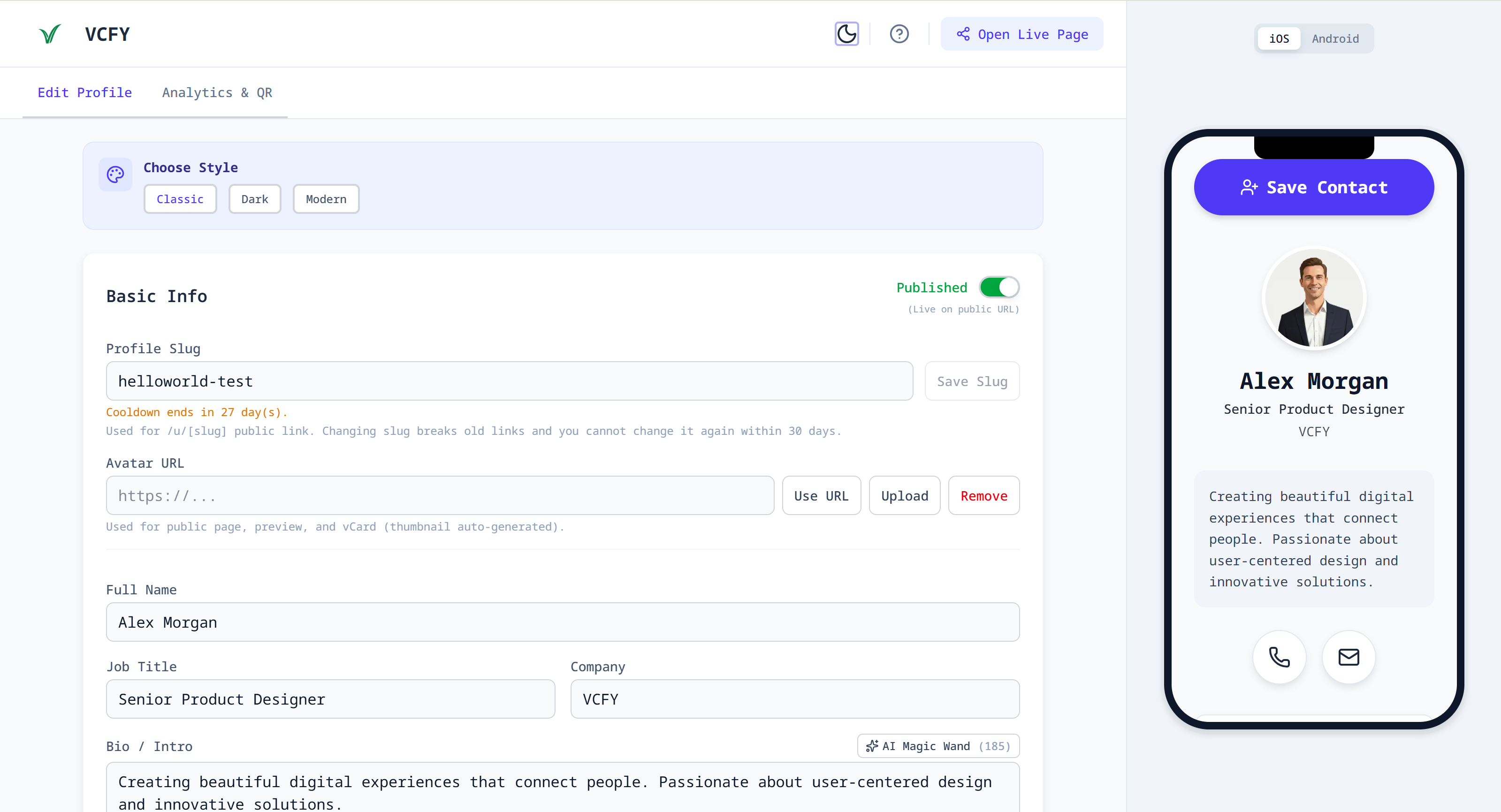 VCFY Screenshot