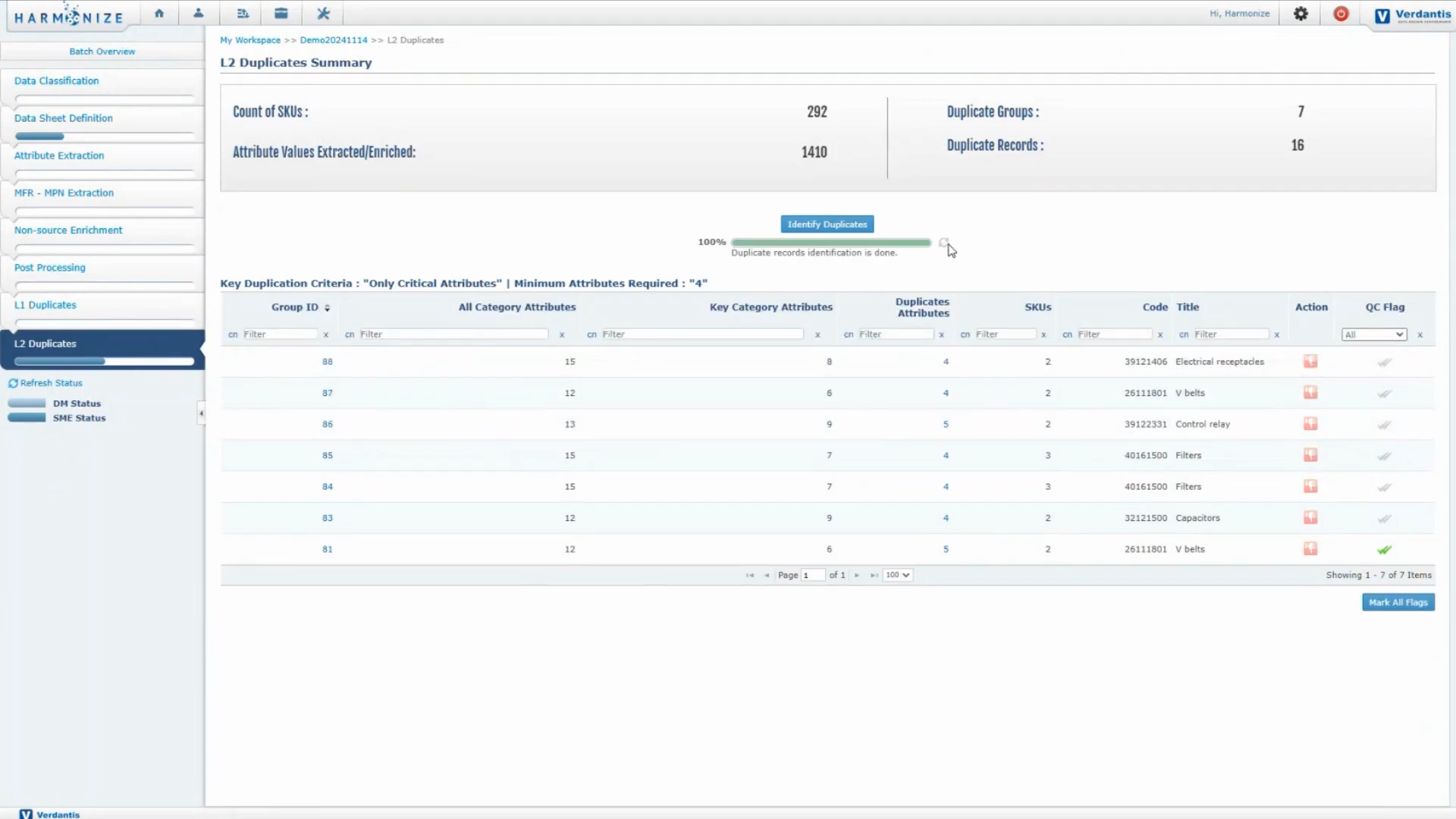 Verdantis MDM Suite Screenshot