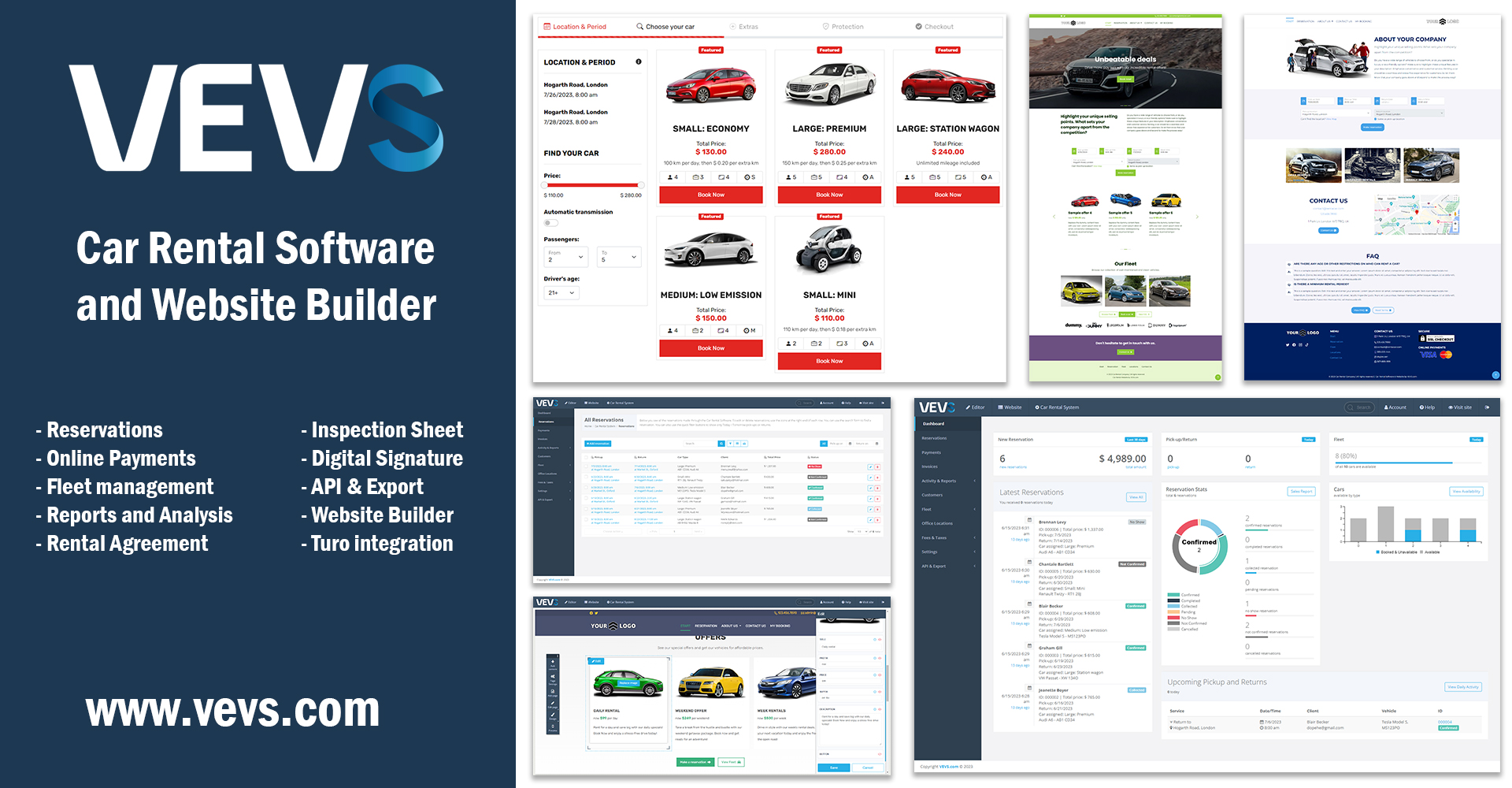 VEVS Car Rental Software Screenshot