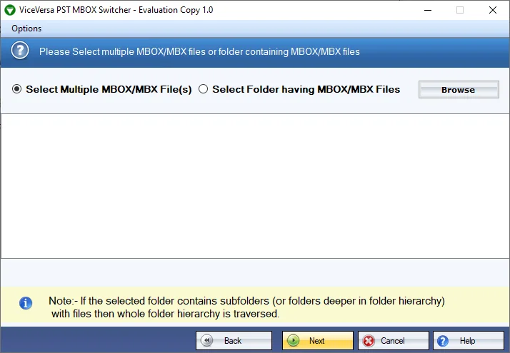 ViceVersa PST to MBOX & MBOX to PST Switcher Screenshot
