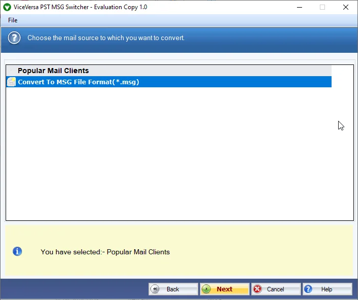 ViceVersa PST to MSG & MSG to PST Switcher screenshot & Video
