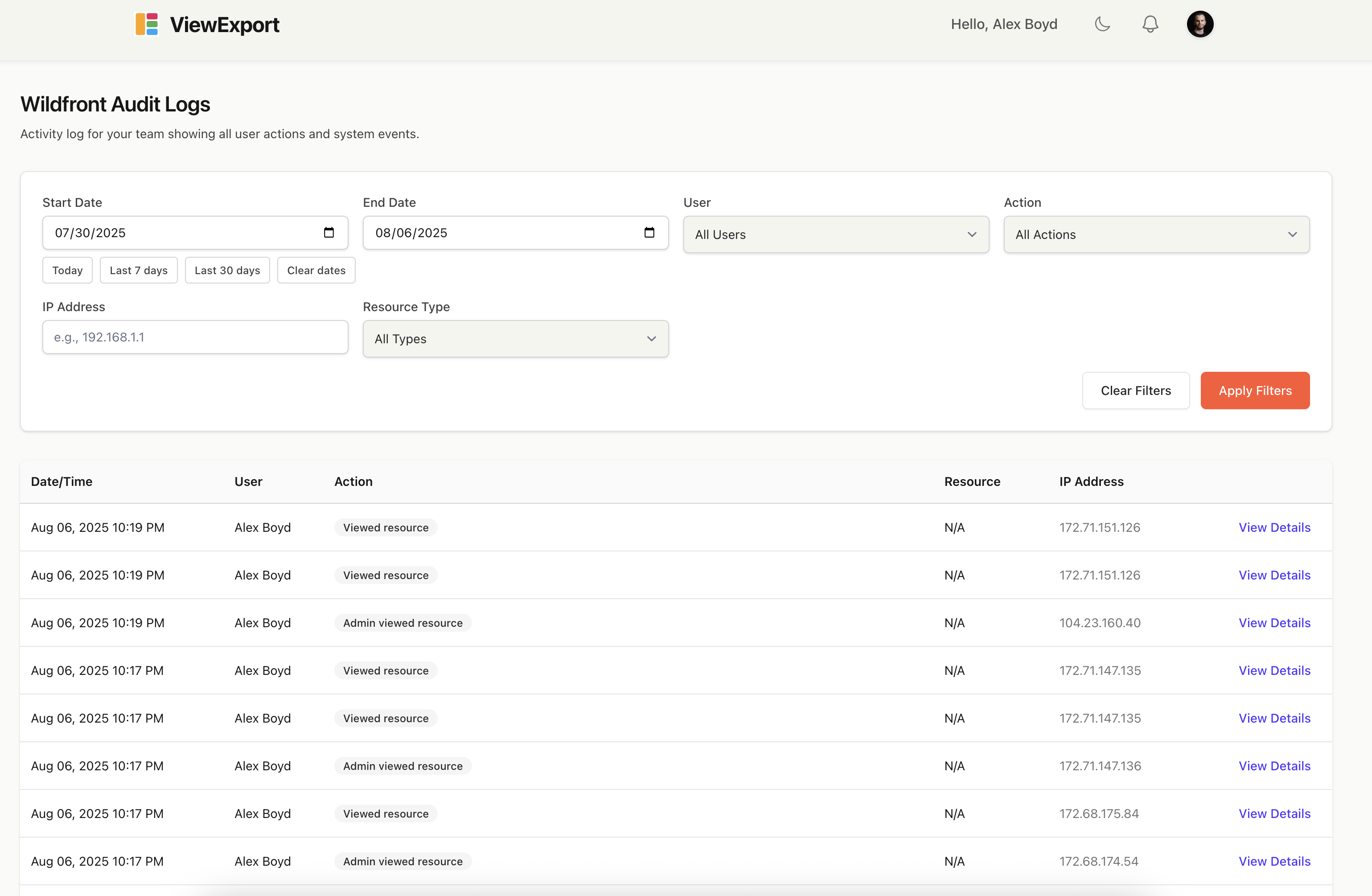 ViewExport Screenshot