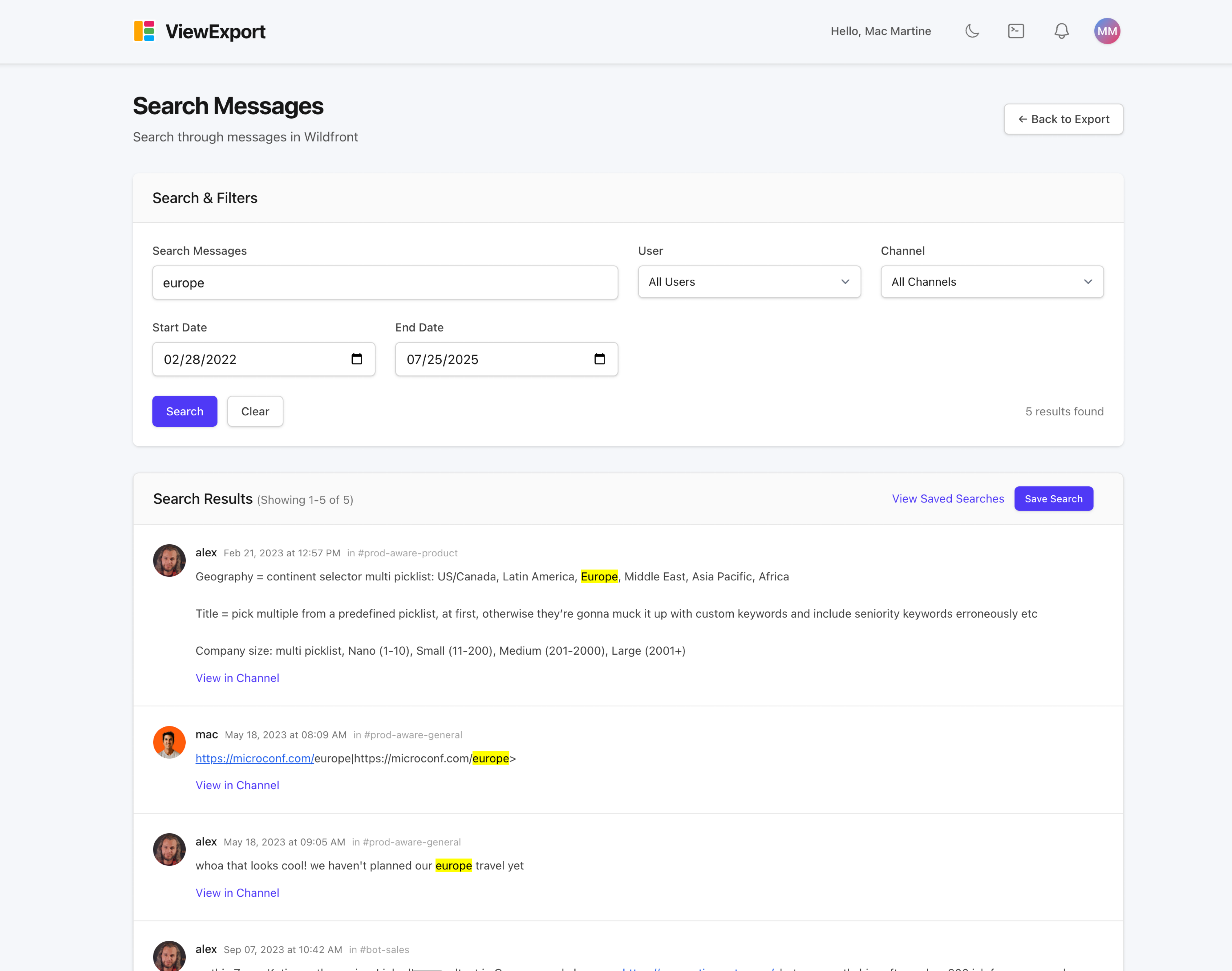 ViewExport Screenshot