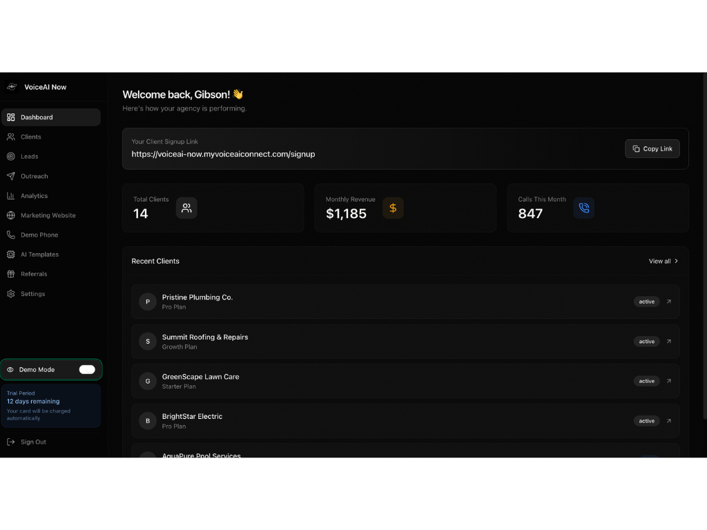 VoiceAI Connect Screenshot