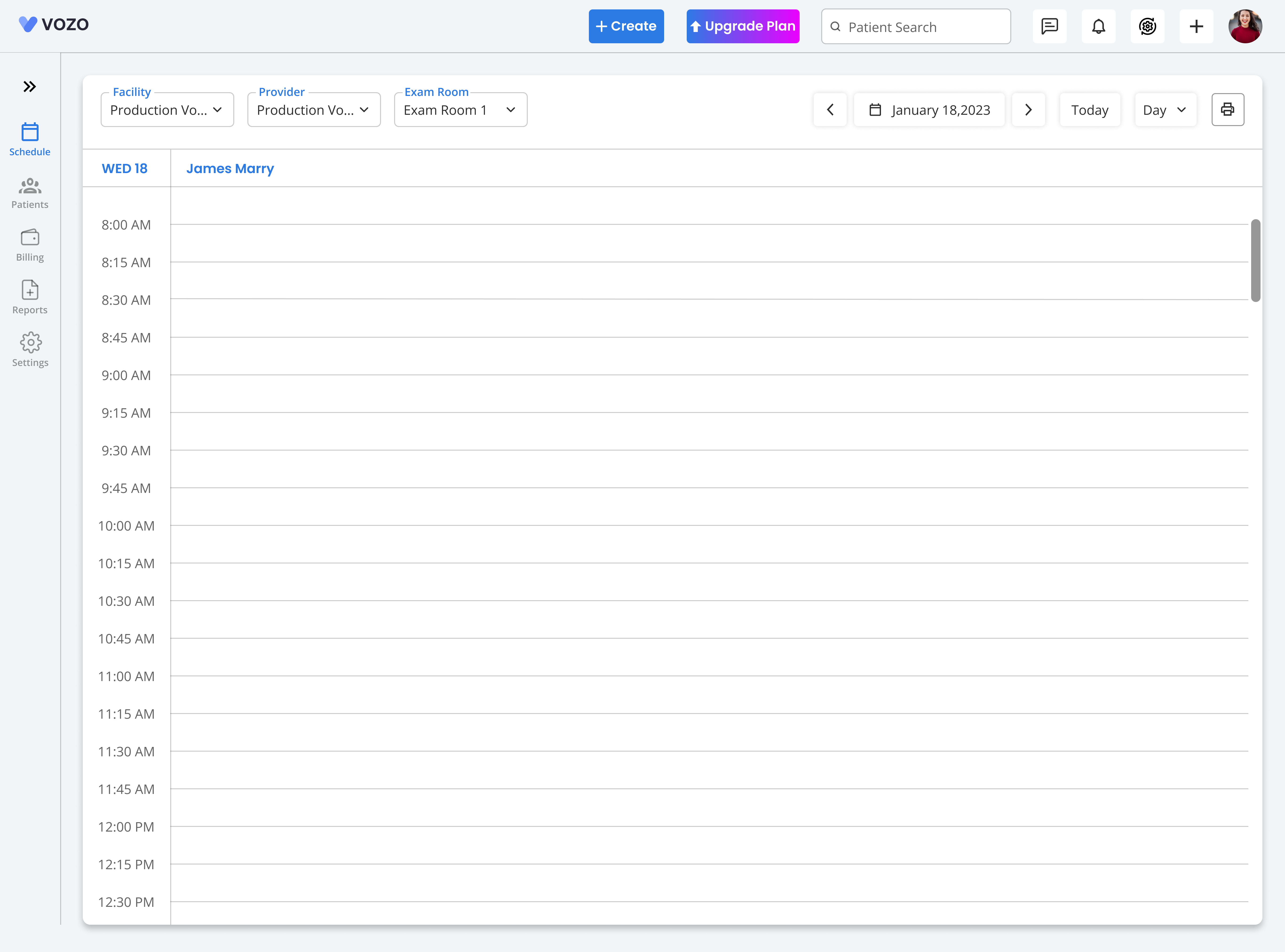 Vozo EHR Screenshot