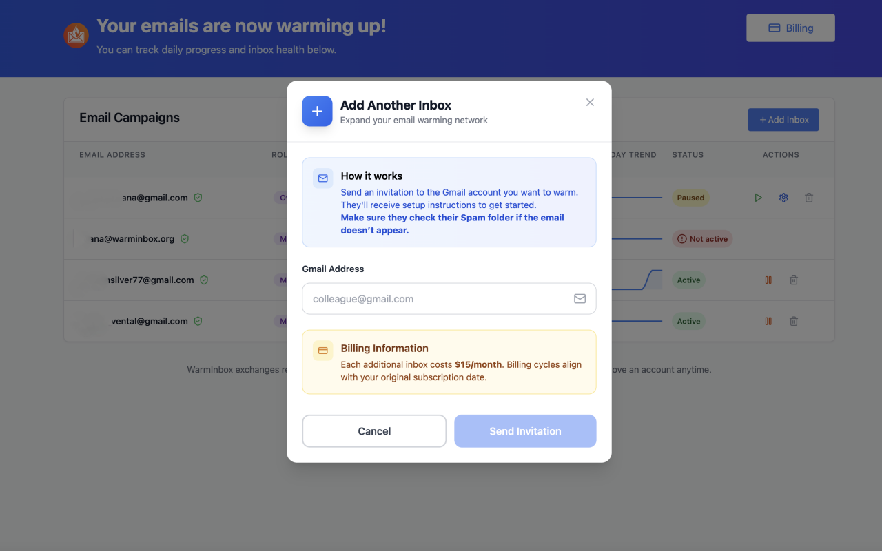 WarmInbox Screenshot