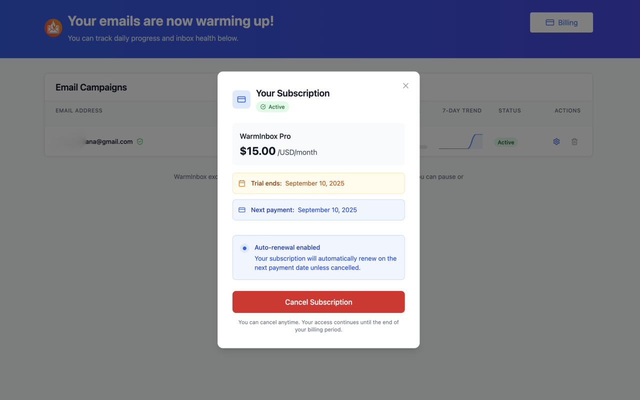 WarmInbox Screenshot
