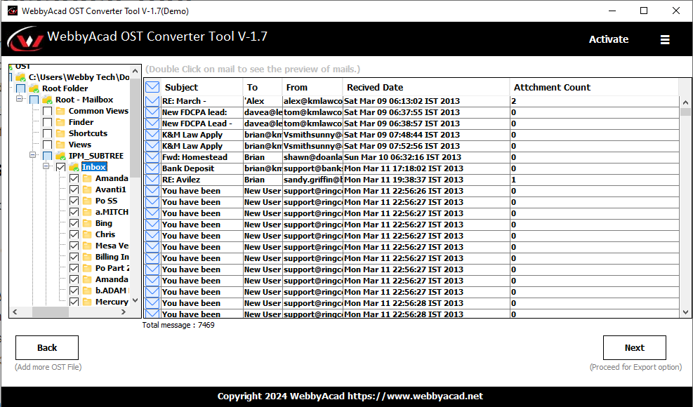 WebbyAcad OST Converter Tool Screenshot
