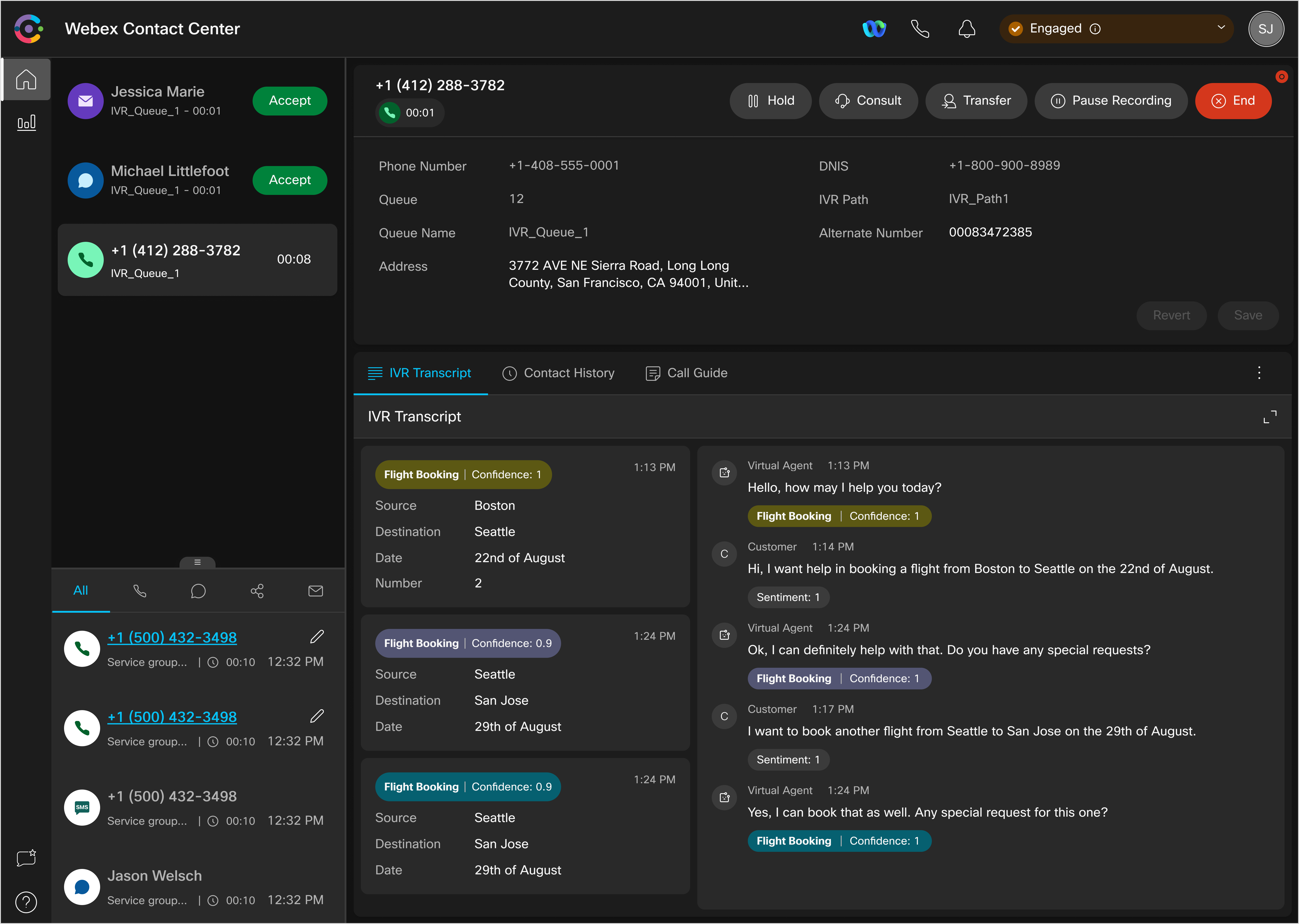 Webex Contact Center Screenshot