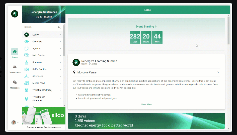 Webex Events (formerly Socio) Screenshot