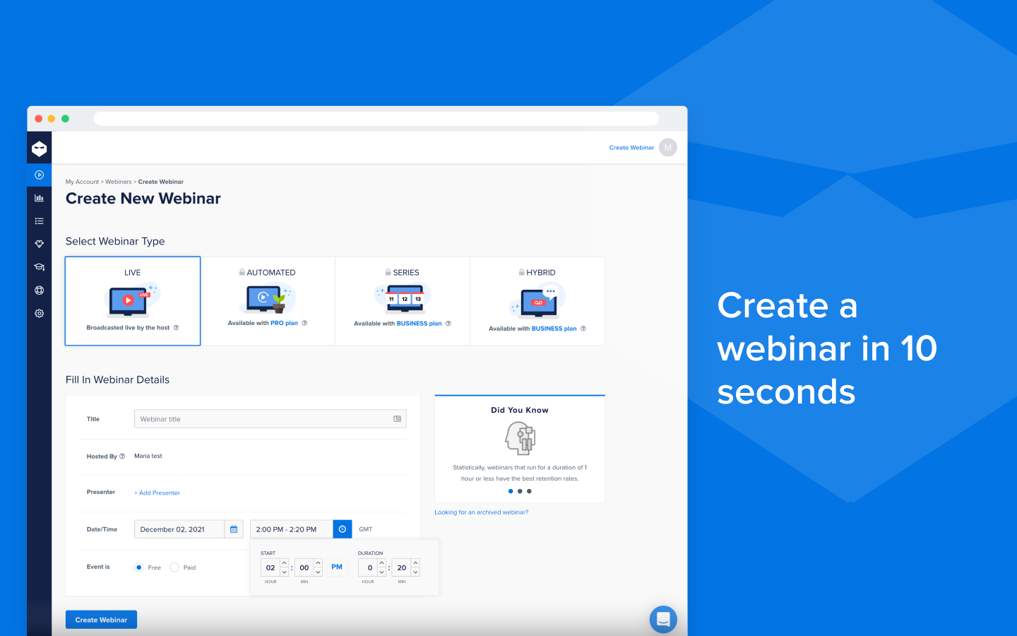 WebinarNinja Screenshot
