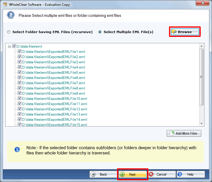 WholeClear EML to PST Converter Screenshot