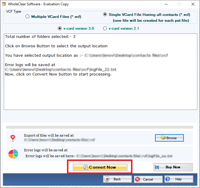 WholeClear Excel to VCF Converter screenshot & Video