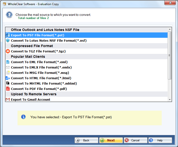 WholeClear MBOX to PST Converter Screenshot
