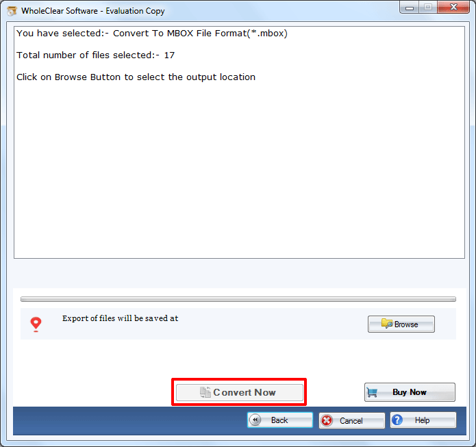 WholeClear MSG to MBOX Converter Software Screenshot
