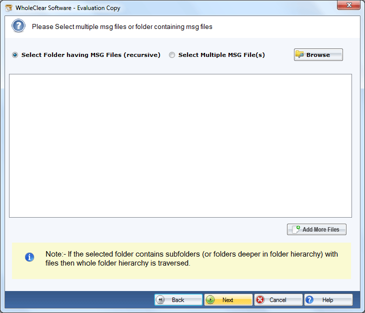 WholeClear MSG to PST Converter Screenshot