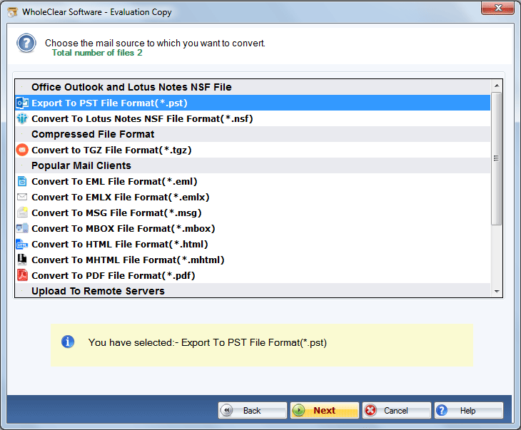 WholeClear OST to PST Converter Screenshot