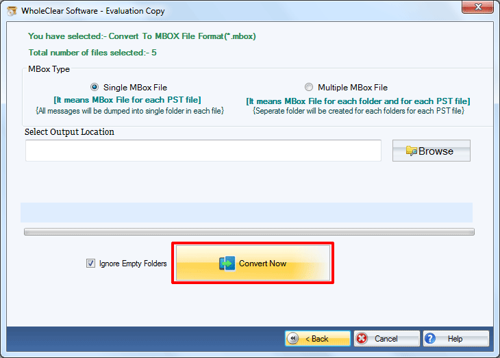 WholeClear PST to MBOX Converter Screenshot
