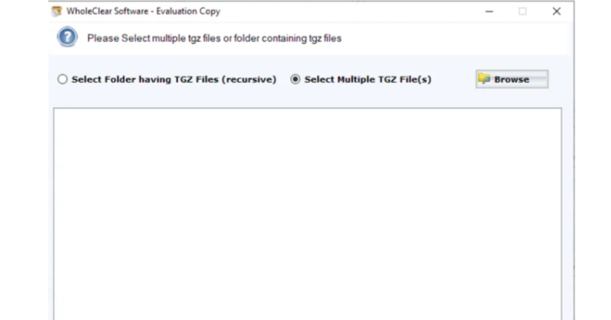 WholeClear TGZ to PST Converter Tool Screenshot