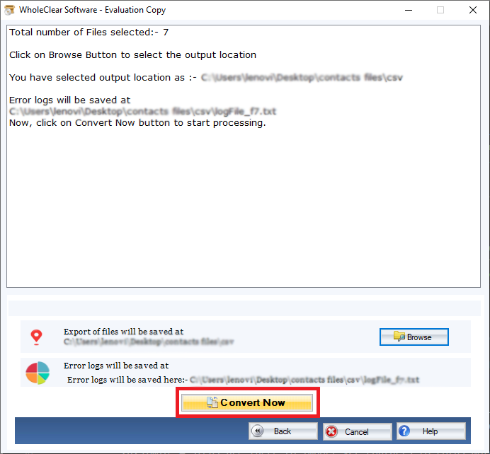 WholeClear VCF to CSV Converter screenshot & Video