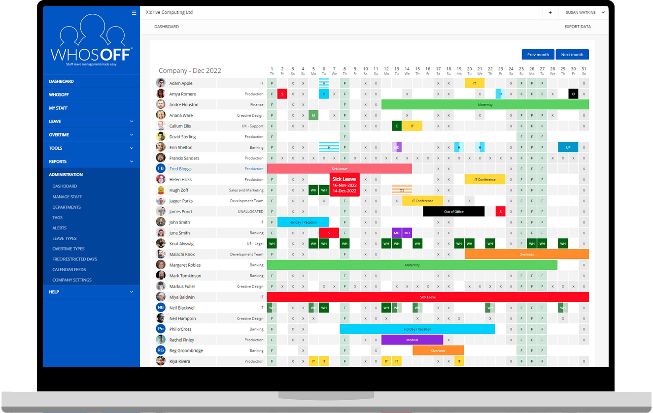WhosOff Screenshot