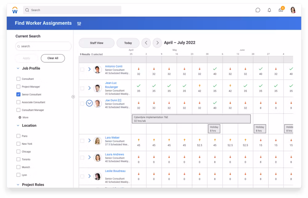 Workday Professional Services Automation screenshot & Video