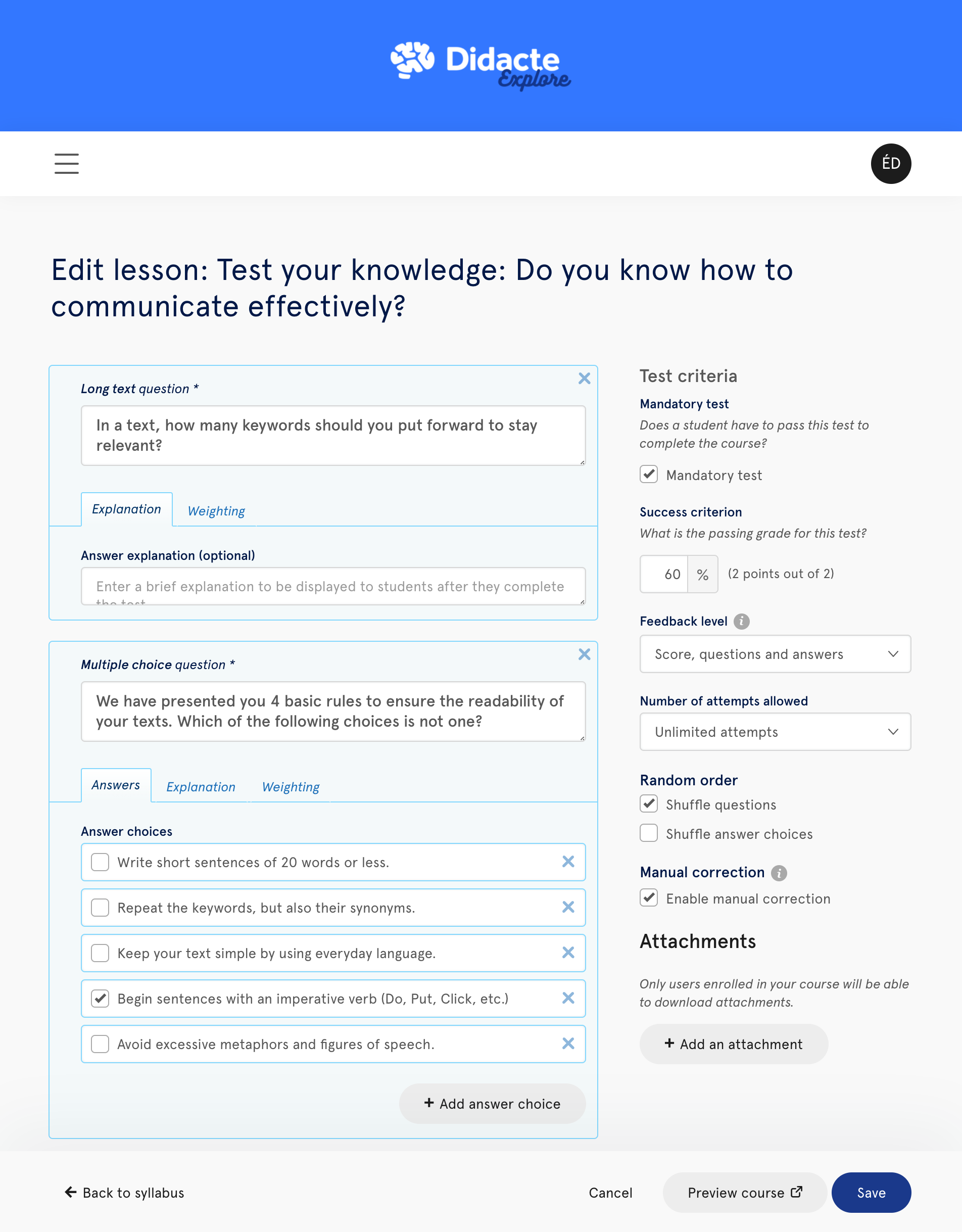 Workleap LMS screenshot & Video