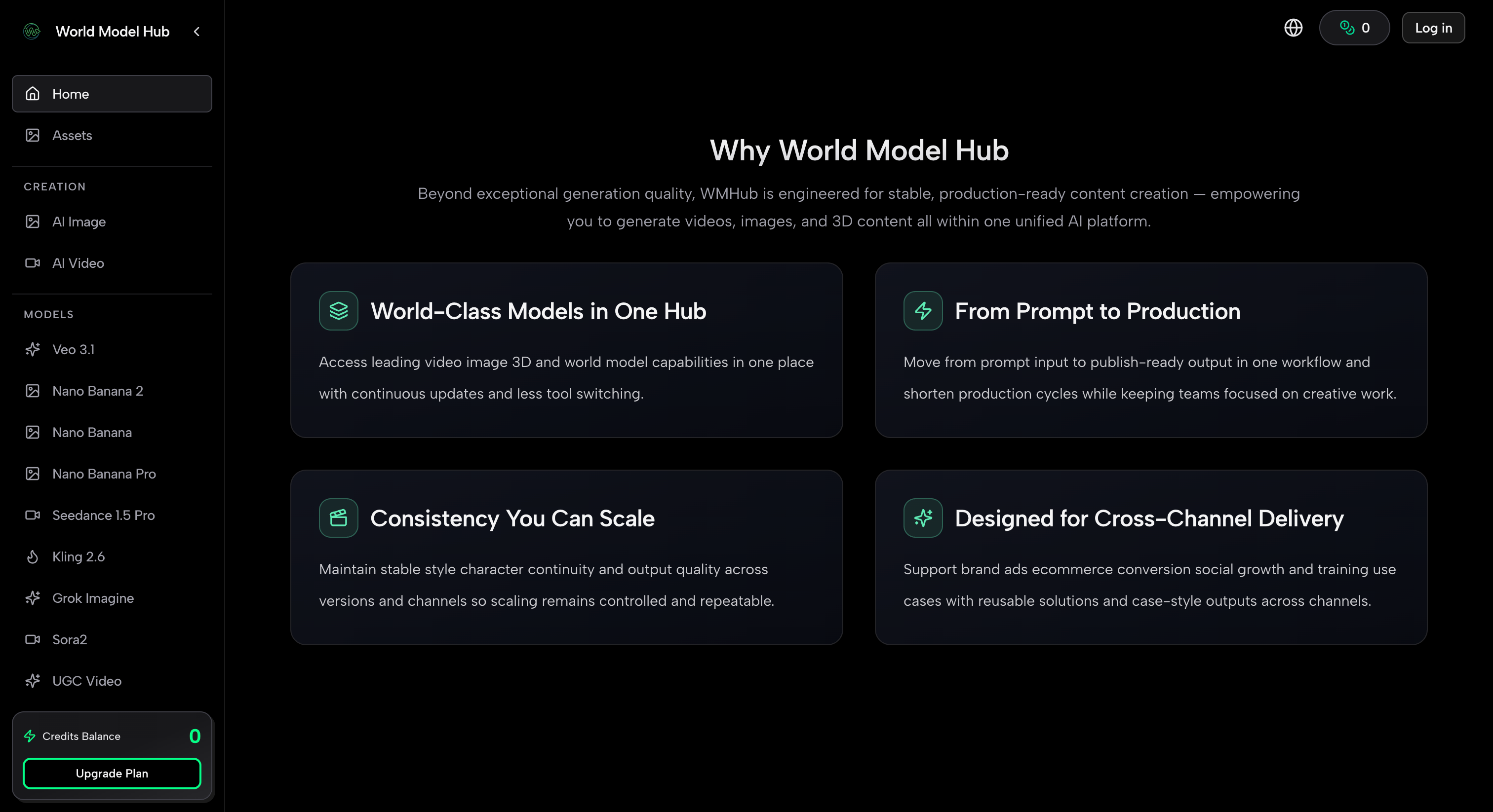 World Model Hub Screenshot