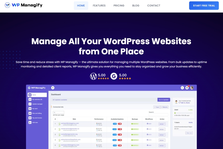 WP Managify Screenshot