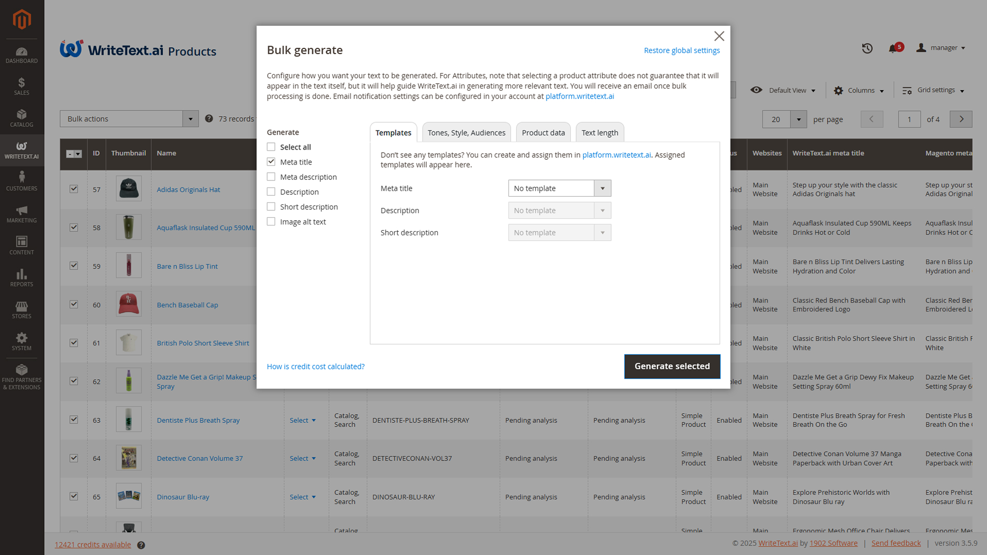 WriteText.ai for Magento Screenshot