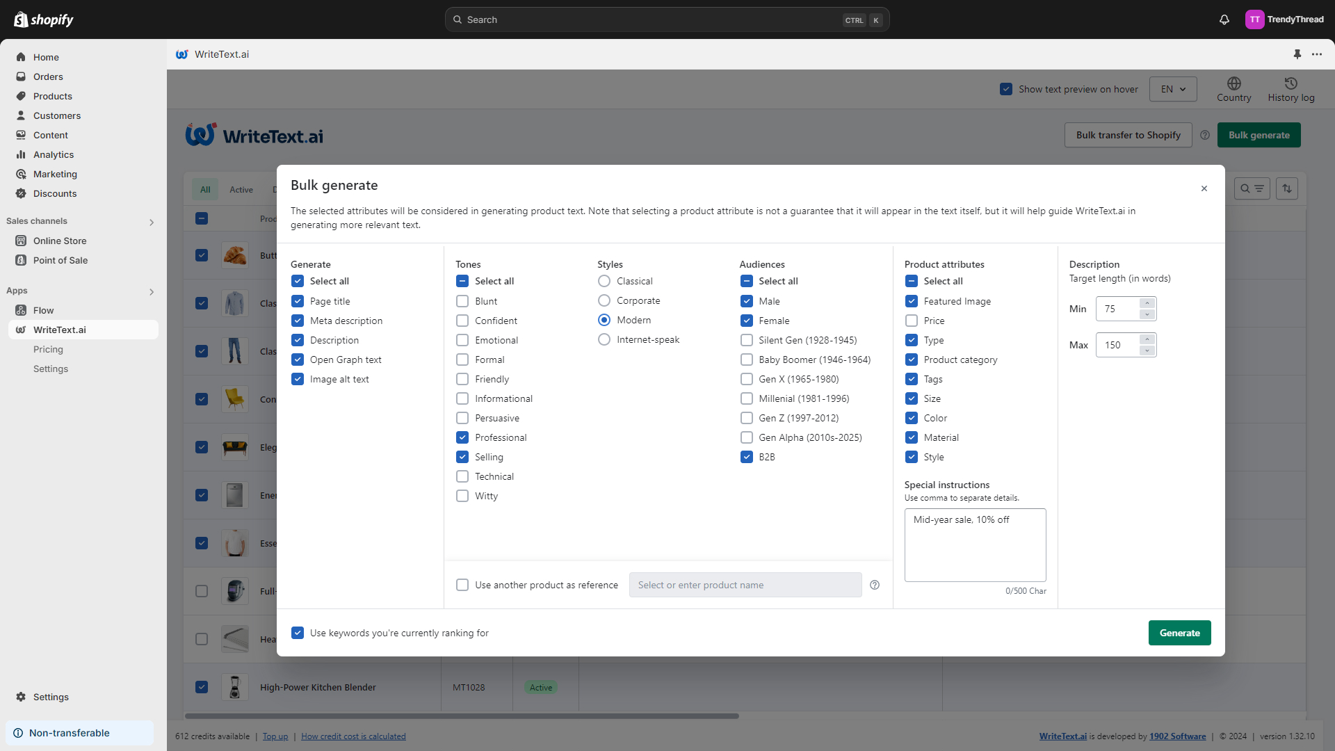 WriteText.ai for Shopify screenshot & Video