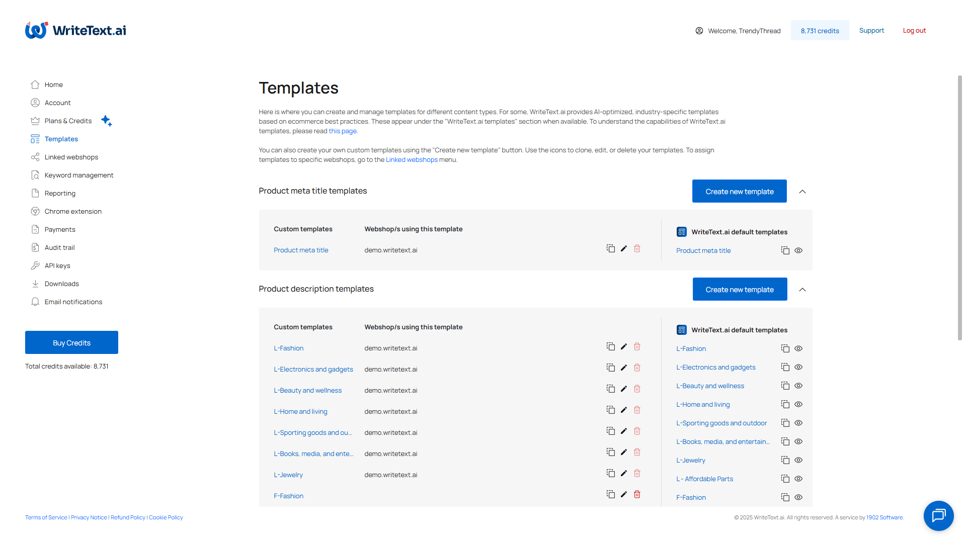 WriteText.ai for WooCommerce Screenshot