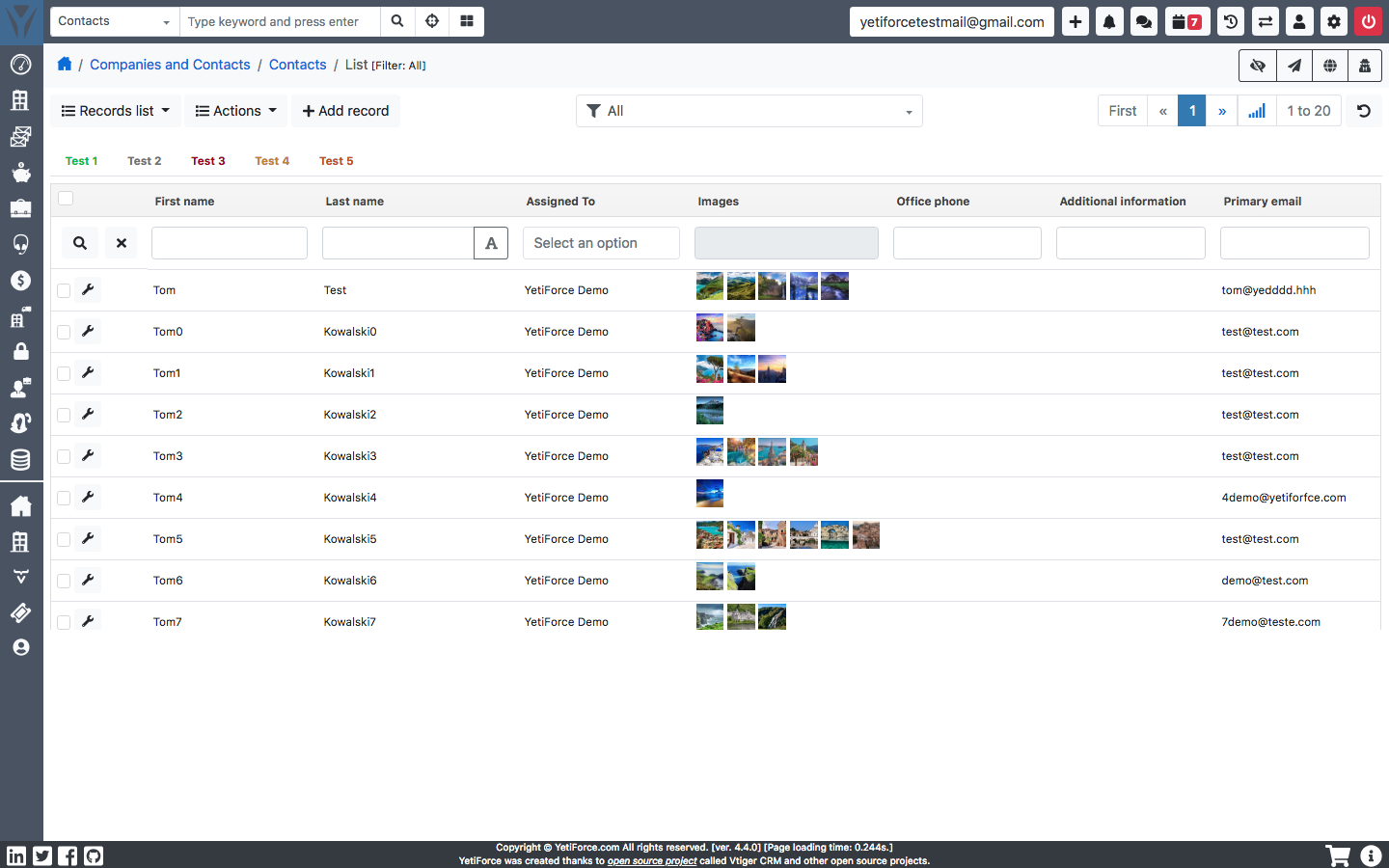 Yetiforce CRM screenshot & Video