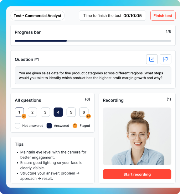 YouTestMe Virtual Interview Screenshot