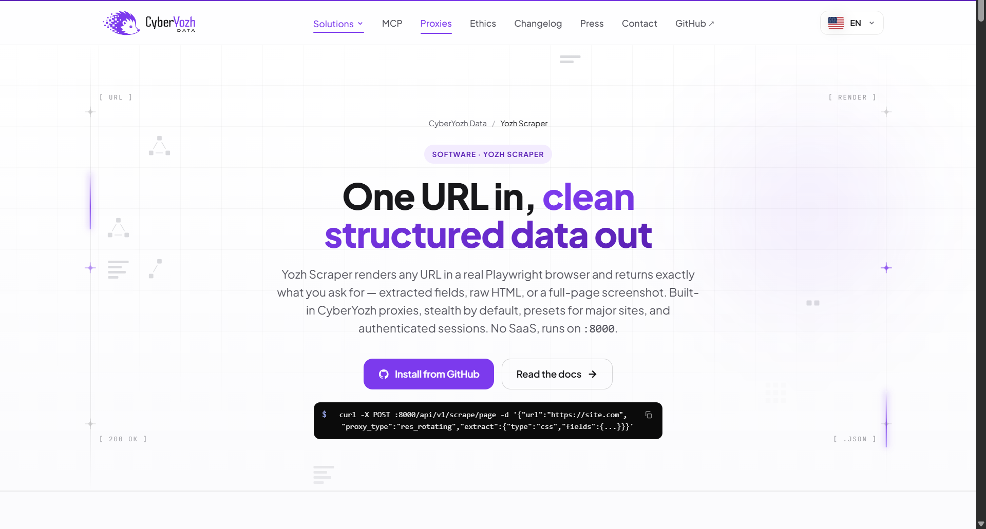 Yozh Scraper Screenshot