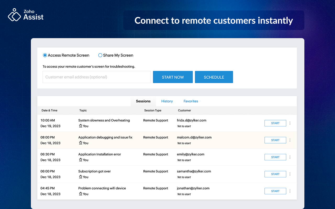 Zoho Assist Screenshot