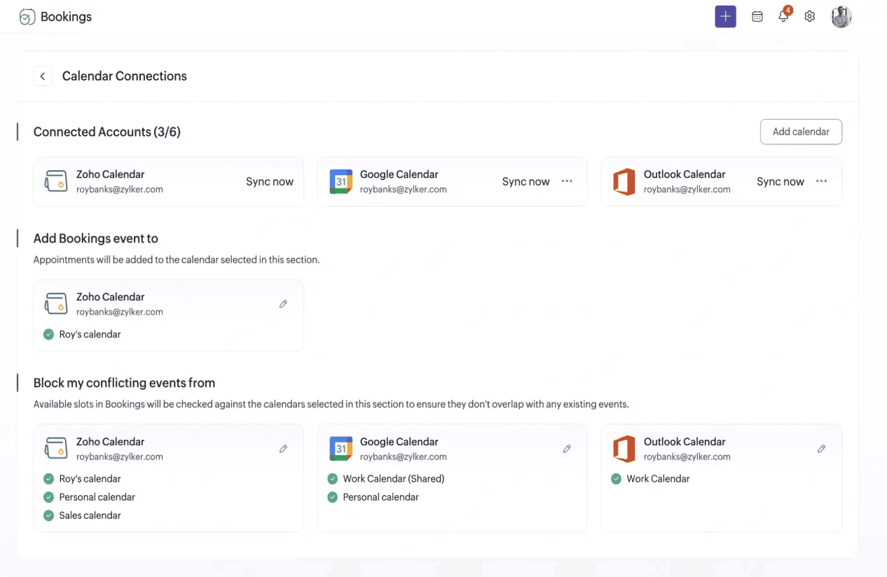 Zoho Bookings Screenshot