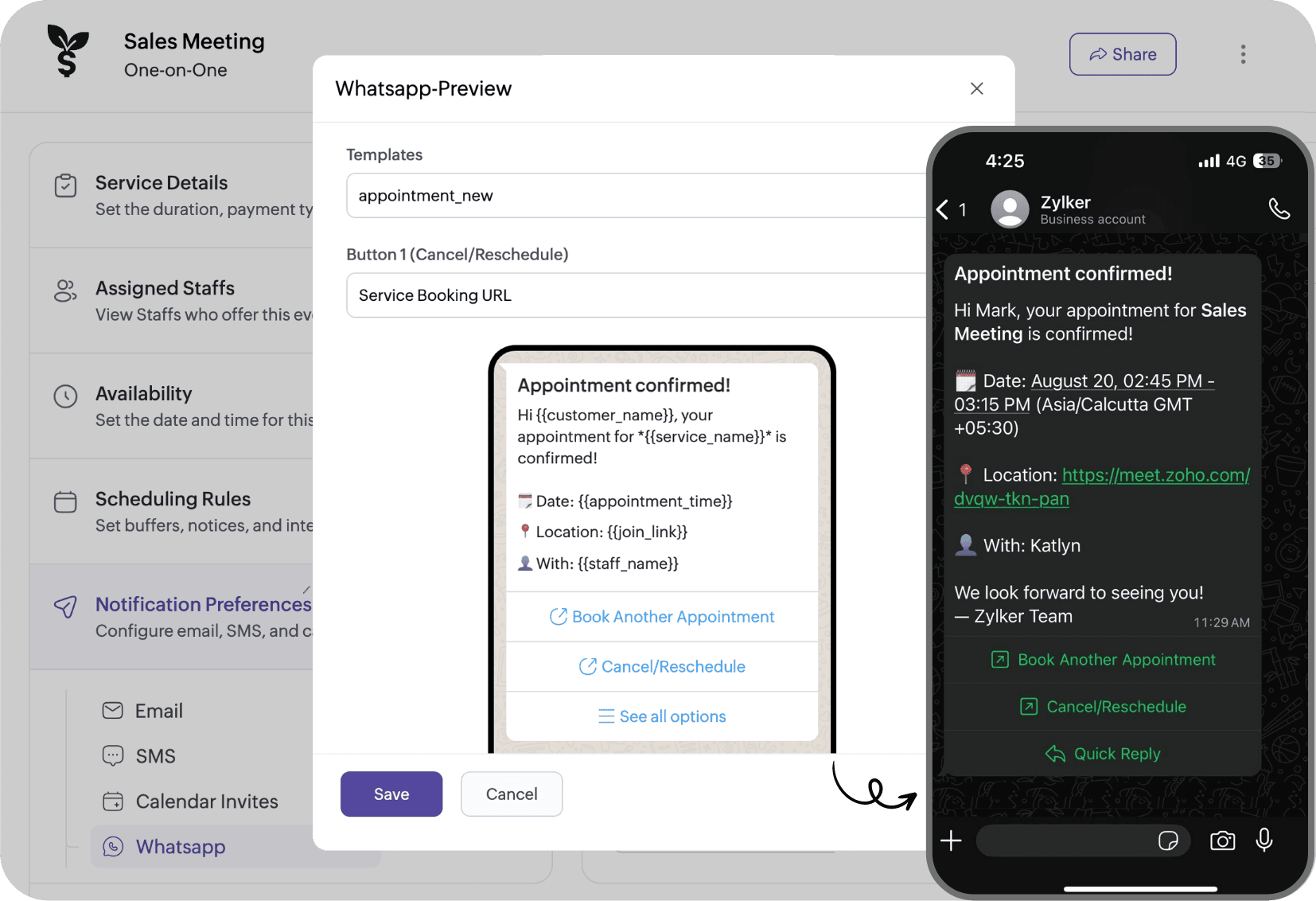 Zoho Bookings Screenshot