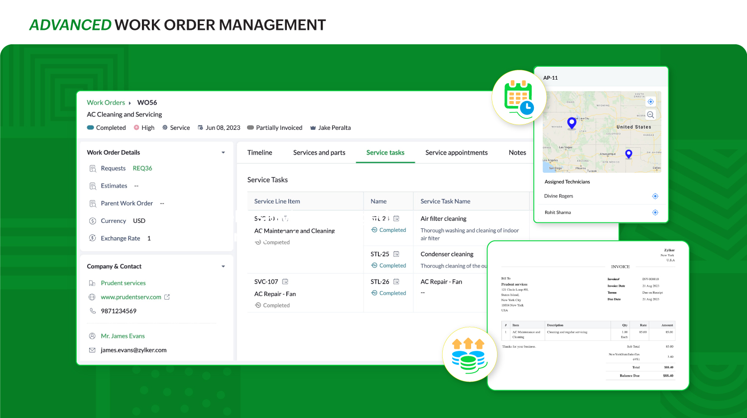 Zoho FSM Screenshot
