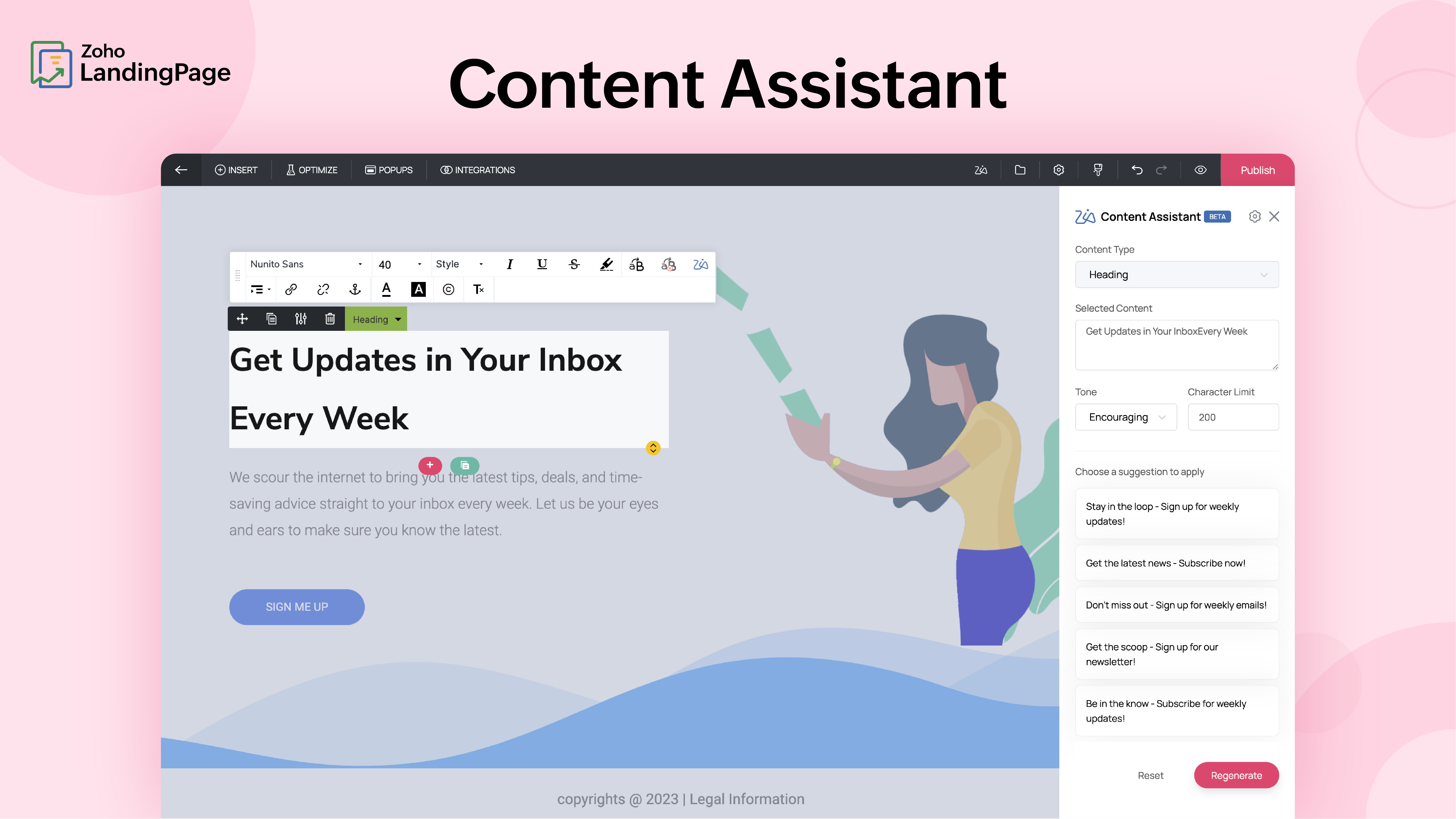 Zoho LandingPage Screenshot