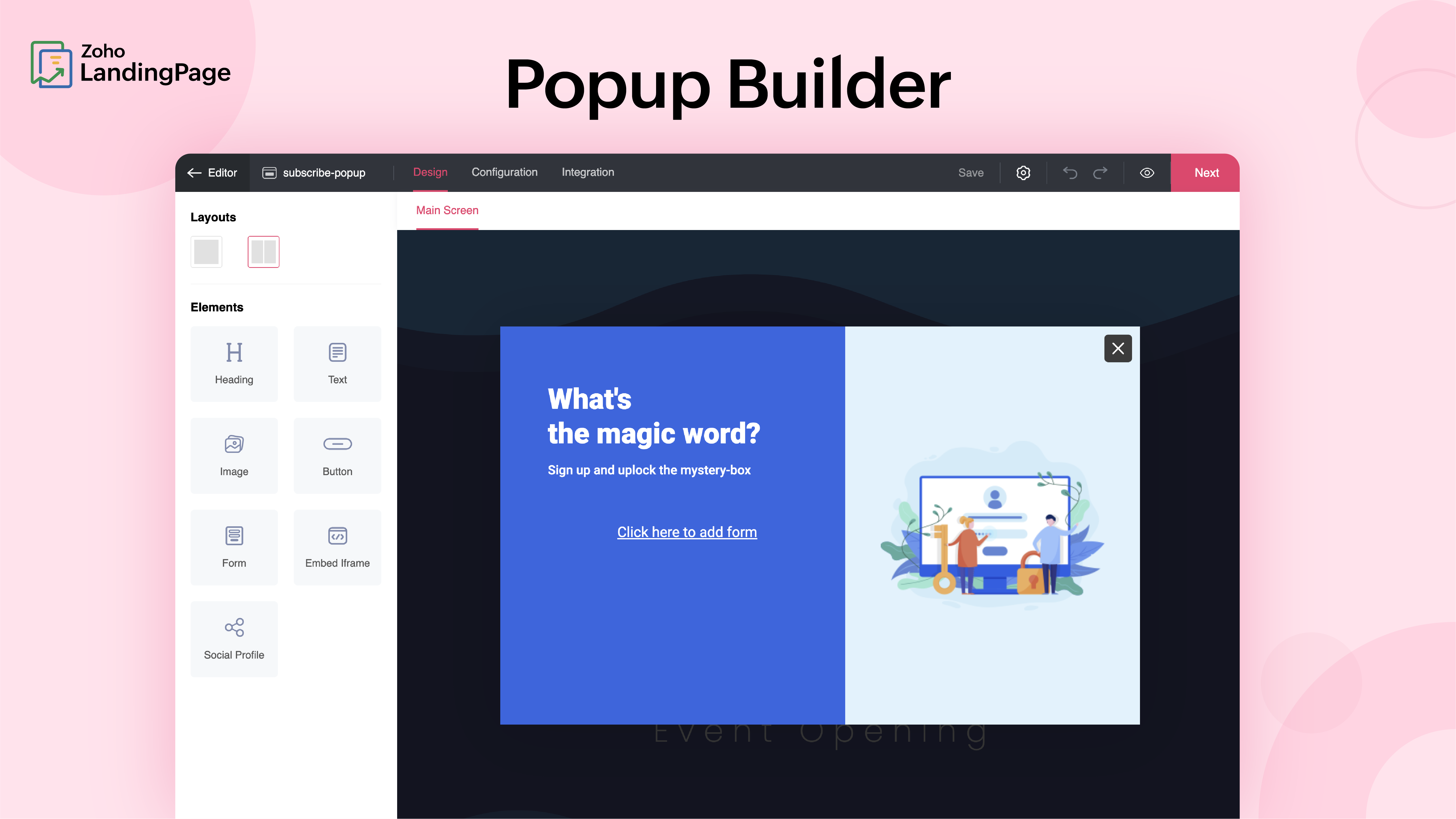 Zoho LandingPage Screenshot