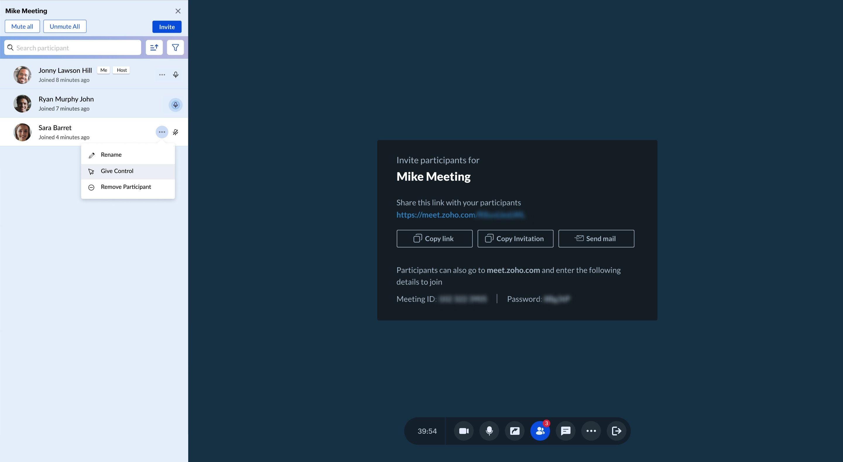 Zoho Meeting screenshot & Video