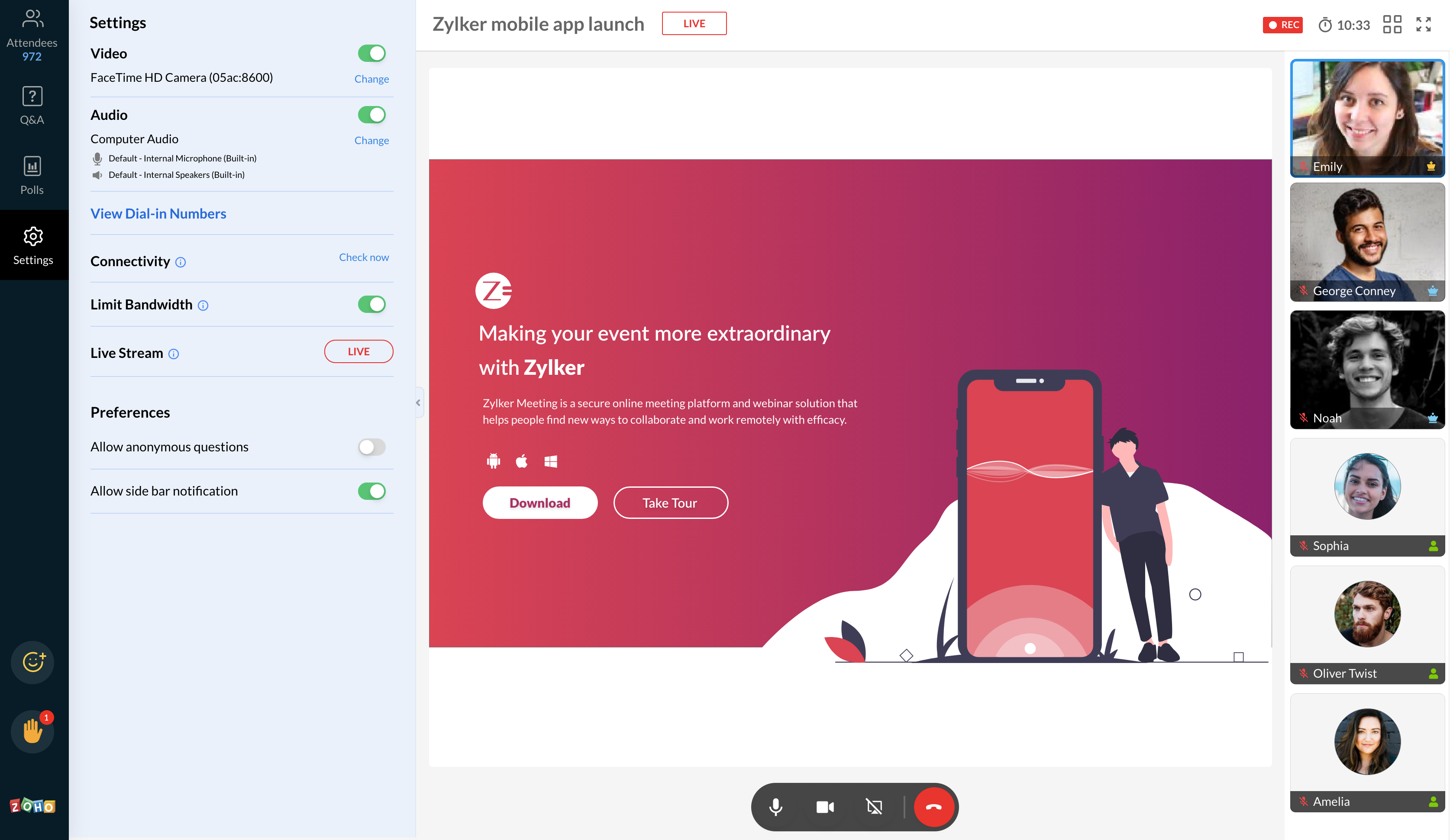 Zoho Meeting screenshot & Video