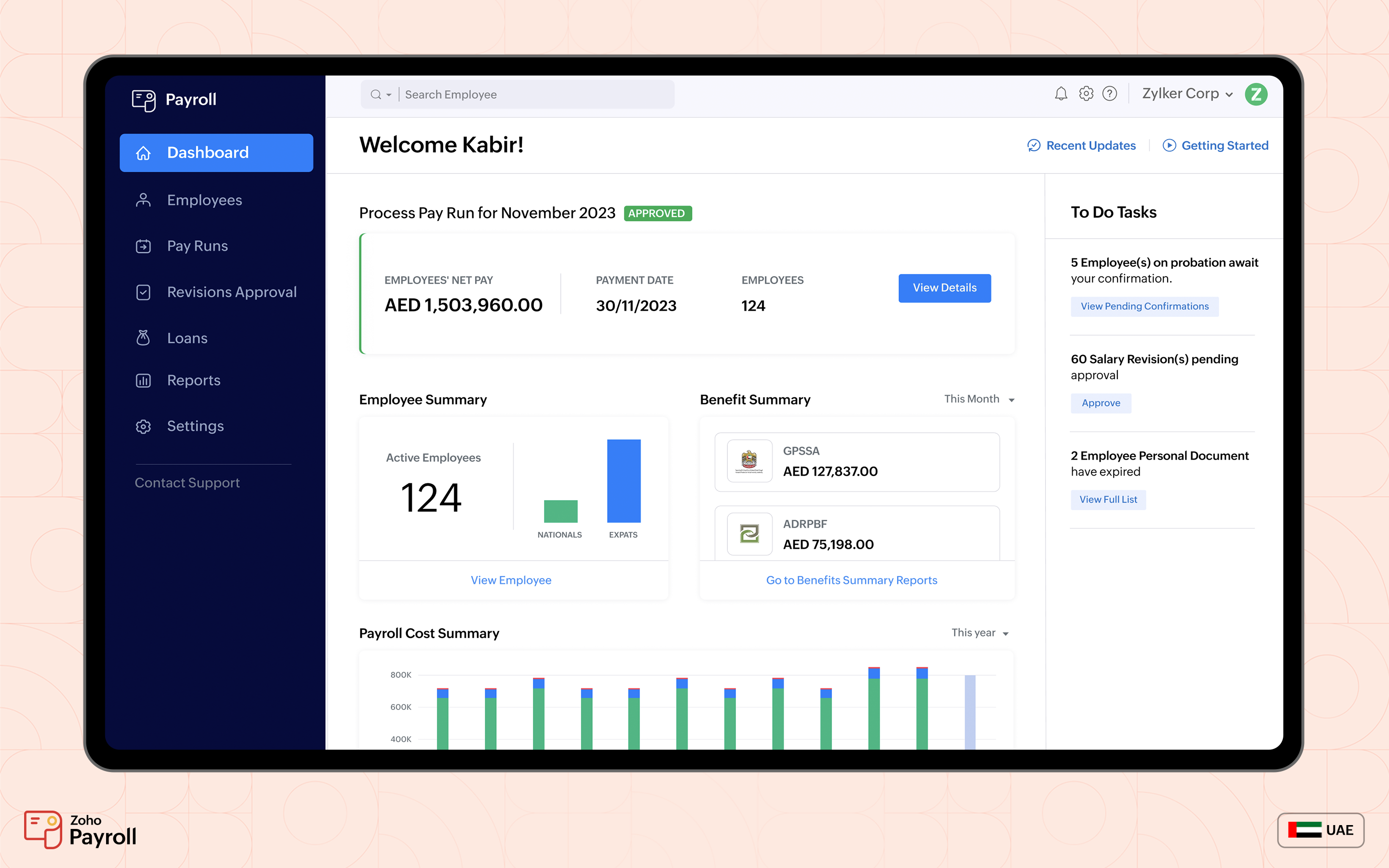 Zoho Payroll screenshot & Video
