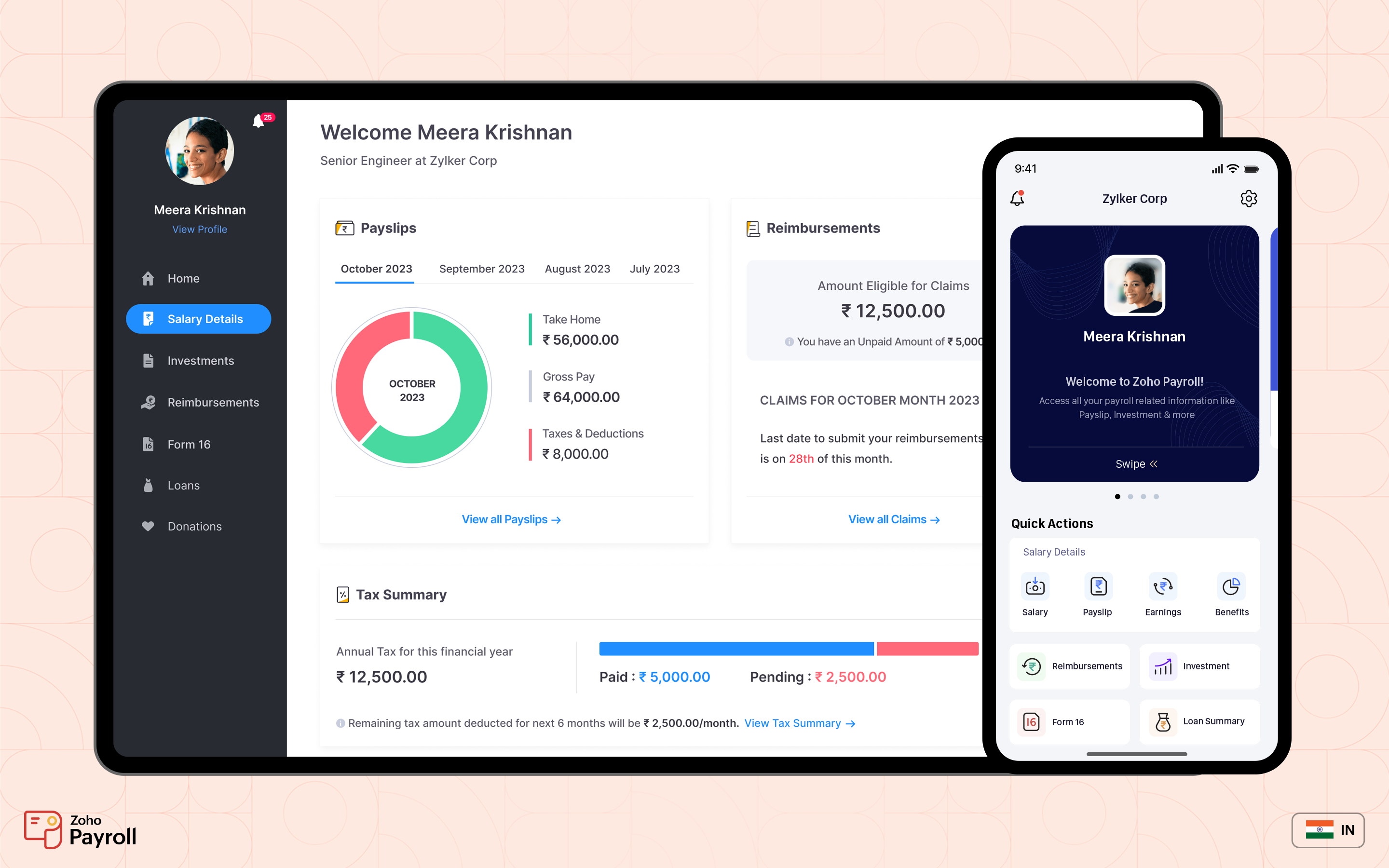 Zoho Payroll screenshot & Video