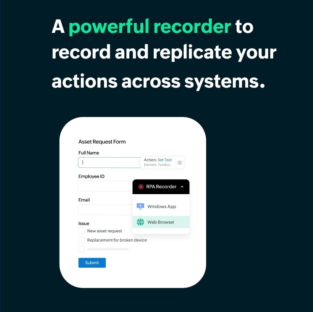 Zoho RPA Screenshot